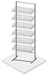 Стойка торговая универсал.6 корзин 640 мм. СТ.У.02