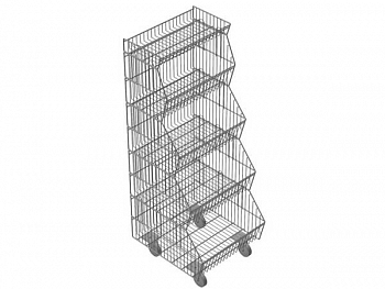 Н/ Корзина штабел. разборная 5-ти ярусная 1580х600х330 мм (Белая) (Б/У)