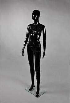 М-Ж/ ФА-5RU/ Женский манекен без лица (Черный глянец)